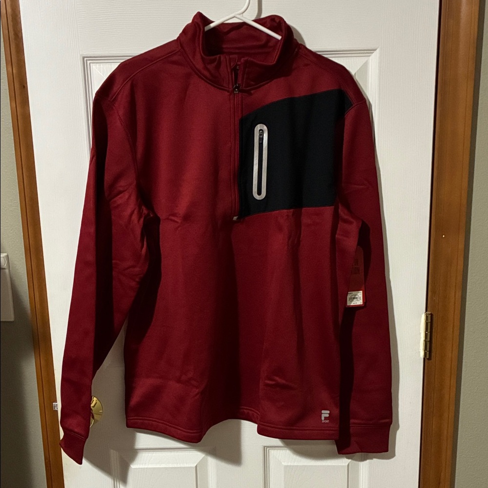 Fila Red and Black Quarter Zip Pullover